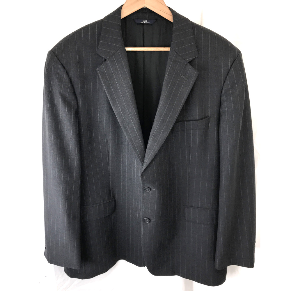 Brooks Brothers 346 Mens Two Button Suit Jacket Gray Pinstripe Wool Blend 45r